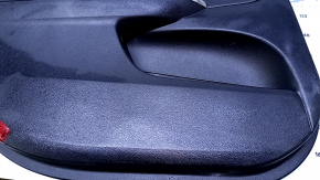 Door trim card rear left Toyota Avalon 13-18 black with black insert leather, armrest black leather, scratches, abrasions, scuffs