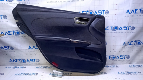 Door trim card rear left Toyota Avalon 13-18 black with black insert leather, armrest black leather, scratches, abrasions, scuffs