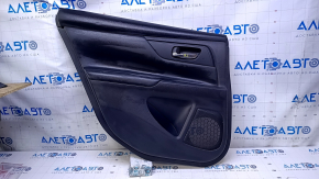 Door trim card rear left Nissan Altima 13-18 black with black insert leather, armrest black leather, molding black matte, scratches, dents, abrasions
