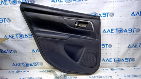 Door trim card rear left Nissan Altima 13-18 black with black insert leather, armrest black leather, molding black matte, scratches, dents, abrasions