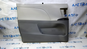 Door trim card rear left Toyota Sienna 11-14 gray with gray insert plastic, with curtain, scratches, abrasions