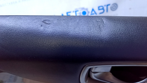 Door trim card rear left Infiniti JX35 QX60 16-20 black with black insert leather, armrest black leather, molding gray gloss, scratches, abrasions, dents