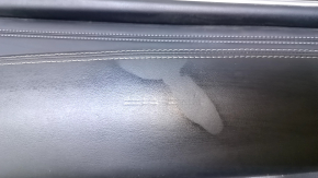 Door trim card rear left Infiniti JX35 QX60 16-20 black with black insert leather, armrest black leather, molding gray gloss, scratches, abrasions, dents