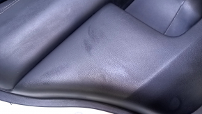 Door trim card rear left Infiniti JX35 QX60 16-20 black with black insert leather, armrest black leather, molding gray gloss, scratches, abrasions, dents