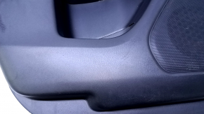 Door trim card rear left Infiniti JX35 QX60 16-20 black with black insert leather, armrest black leather, molding gray gloss, scratches, abrasions, dents