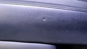 Door trim card rear left Infiniti JX35 QX60 13- black with black insert leather, armrest black leather, molding gray gloss, under the tweeter, scratches, abrasions, dents, bumps