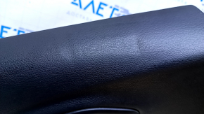 Door trim card rear left Jeep Cherokee KL 14-18 black with black insert leather, armrest black leather, molding dark wood, scratches, abrasions, dents
