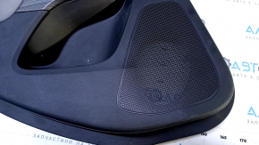 Door trim card rear left Jeep Cherokee KL 14-18 black with black insert cloth, armrest gray leather, molding dark wood, scratches, dents, abrasions, pokes