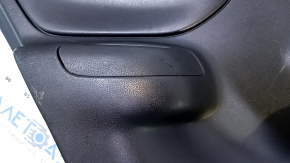 Door trim card rear left Nissan Versa 12-19 usa black with black insert plastic, armrest black plastic, under fur window lifter, scratches, abrasions, scuffs