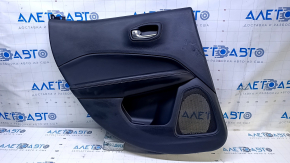 Door trim card rear left Jeep Compass 17- black with black insert leather, armrest black leather, scratches, abrasions, scuffs, bumps