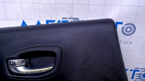 Door trim card rear left Jeep Compass 17- black with black insert leather, armrest black leather, scratches, abrasions, scuffs, bumps