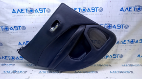 Door trim card rear left Jeep Compass 17- black with black insert leather, armrest black leather, scratches, abrasions