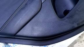 Door trim card rear left Jeep Cherokee KL 14-18 black with black insert leather, armrest black leather, molding dark wood, scratches, abrasions, dents, bumps