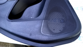 Door trim card rear left Jeep Cherokee KL 14-18 black with black insert leather, armrest black leather, molding dark wood, scratches, abrasions, dents, bumps