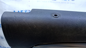 Door trim card rear left Jeep Grand Cherokee WK2 14-16 black with black insert leather, armrest black leather, white stitching, molding with chrome, under mat black wood, pokes, scuffs, scratches, scu