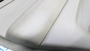 Door trim card rear left Jeep Grand Cherokee WK2 14-16 beige with beige insert leather, armrest beige leather, molding dark wood structure, scratches, abrasions, scuffs, dents