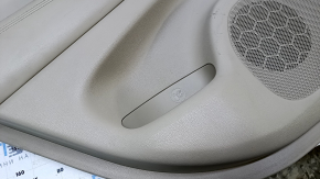 Door trim card rear left Jeep Grand Cherokee WK2 14-16 beige with beige insert leather, armrest beige leather, molding dark wood structure, scratches, abrasions, scuffs, dents
