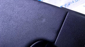 Door trim card rear left Jeep Cherokee KL 14-18 black with black insert leather, armrest gray leather, molding dark wood, scratches, abrasions, dents, for dry cleaning