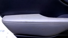 Door trim card rear left Jeep Cherokee KL 14-18 black with black insert leather, armrest gray leather, molding dark wood, scratches, abrasions, dents, for dry cleaning
