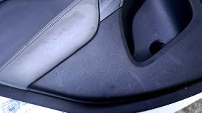 Door trim card rear left Jeep Cherokee KL 14-18 black with black insert leather, armrest gray leather, molding dark wood, scratches, abrasions, dents, for dry cleaning