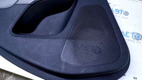 Door trim card rear left Jeep Cherokee KL 14-18 black with black insert leather, armrest gray leather, molding dark wood, scratches, abrasions, dents, for dry cleaning