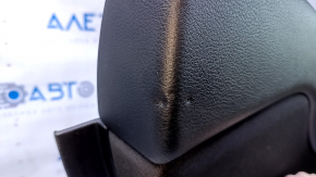 Door trim card rear left Jeep Cherokee KL 14-18 black with black insert cloth, armrest black leather, molding dark wood, scuffs, dents, abrasions, bumps