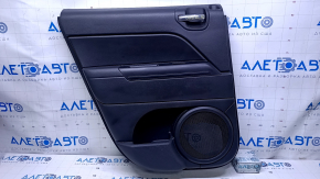 Door trim card rear left Jeep Patriot 11-17 black with black insert plastic, armrest black plastic, scratches, abrasions