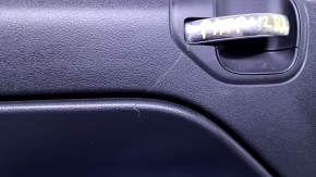 Door trim card rear left Jeep Patriot 11-17 black with black insert plastic, armrest black plastic, scratches, abrasions, broken fastener