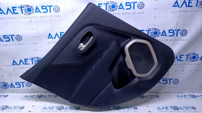 Door trim card rear left Jeep Renegade 15- black with black insert cloth, armrest black cloth, speaker cover beige, scuffs