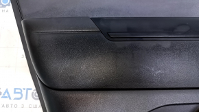 Door trim card rear left Jeep Compass 11-16 black with black insert plastic, armrest black plastic, scratches, abrasions