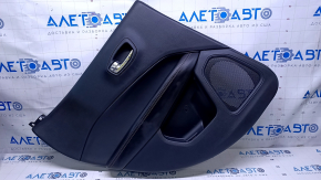 Door trim card rear left Jeep Compass 17- black with black insert leather, armrest black leather with brown stitching, scratches, abrasions, bumps