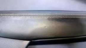 Door trim card rear left Jeep Compass 17- black with black insert leather, armrest black leather with brown stitching, scratches, abrasions, bumps