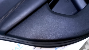 Door trim card rear left Jeep Compass 17- black with black insert leather, armrest black leather with brown stitching, scratches, abrasions, bumps