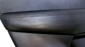 Door trim card rear left Jeep Compass 17- black with black insert leather, armrest black leather with black stitching, scratches, abrasions, dent