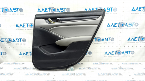 Door trim card rear right Honda Accord 18-22 black with dark gray insert leather. armrest dark gray leather, molding black structure
