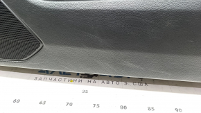 Door trim card front right Honda Accord 18-22 black with dark gray insert leather. armrest dark gray leather, molding under the tree, worn