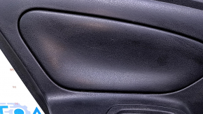 Door trim card rear left Nissan Versa 12-19 usa black with black insert plastic, armrest black plastic, under fur window lifter, scratches, abrasions