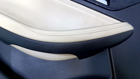 Door trim card rear left Infiniti QX30 17- black with beige insert leather, armrest beige leather, molding black-gray gloss, dents, scratches, abrasions