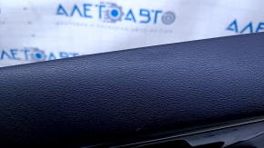 Door trim card rear left Infiniti QX30 17- black with black insert leather, armrest black leather, molding black-gray gloss, dents, scratches, abrasions
