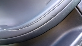 Door trim card rear left Infiniti QX30 17- black with black insert leather, armrest black leather, molding black-gray gloss, dents, scratches, abrasions