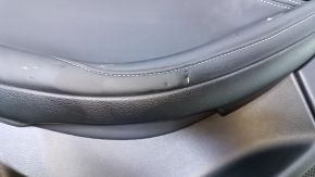 Door trim card rear left Infiniti QX30 17- black with black insert leather, armrest black leather, molding black-gray gloss, scuffs, scratches, abrasions, pokes