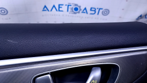 Door trim card rear left Infiniti Q50 14- gray with gray insert leather, armrest gray leather, molding gray structure, dents, abrasions, scratches