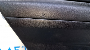 Door trim card rear left Subaru XV Crosstrek 13-17 black with black insert leather, armrest black rubber, scratches, abrasions, bumps, dents