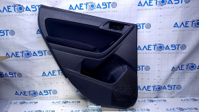 Door trim card rear left Subaru Forester 14-18 SJ black with black insert cloth, armrest black cloth, scratches, broken crepe, abrasions