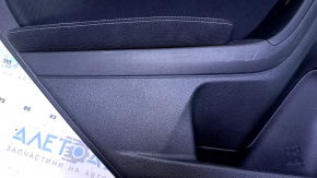 Door trim card rear left Subaru Forester 14-18 SJ black with black insert cloth, armrest black cloth, scratches, broken crepe, abrasions