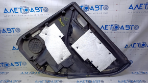 Door trim card rear left Subaru Forester 14-18 SJ black with black insert cloth, armrest black cloth, scratches, broken crepe, abrasions