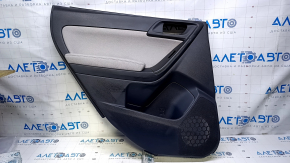 Door trim card rear left Subaru Forester 14-18 SJ black with gray insert cloth, armrest gray cloth, scratches, abrasions