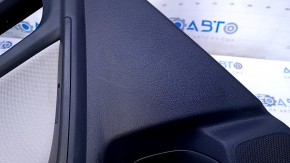 Door trim card rear left Subaru Forester 14-18 SJ black with gray insert cloth, armrest gray cloth, scratches, abrasions