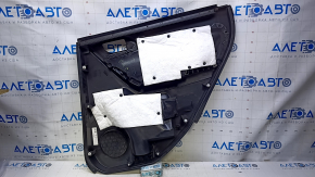 Door trim card rear left Subaru Forester 14-18 SJ black with gray insert cloth, armrest gray cloth, scratches, abrasions