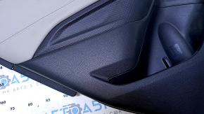 Door trim card rear left Subaru Forester 19- SK black with gray insert cloth, armrest leather gray, molding black matte, scuffs, for dry cleaning, scratches, broken fastening